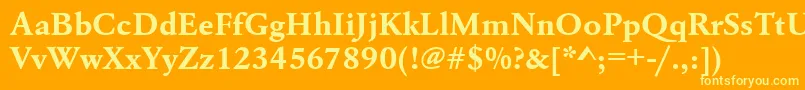 UrwgaramondtwidBold Font – Yellow Fonts on Orange Background