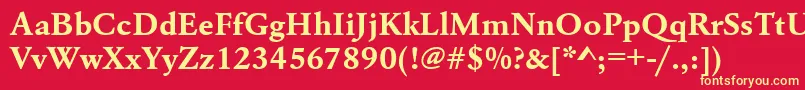 UrwgaramondtwidBold Font – Yellow Fonts on Red Background