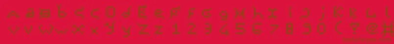 Furkan19098-Schriftart – Braune Schriften auf rotem Hintergrund