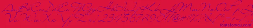 Lainyday Font – Purple Fonts on Red Background
