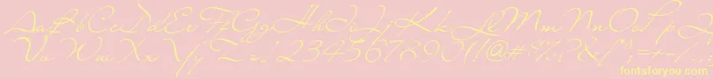 Lainyday-Schriftart – Gelbe Schriften auf rosa Hintergrund