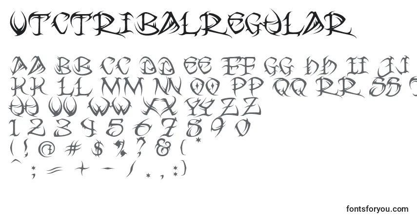 VtcTribalRegularフォント–アルファベット、数字、特殊文字