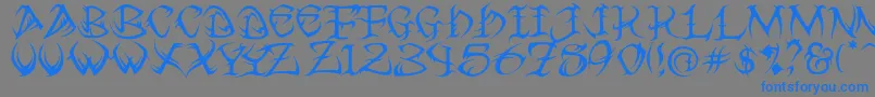 VtcTribalRegular Font – Blue Fonts on Gray Background