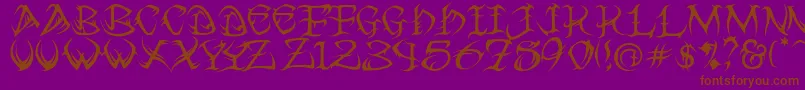 VtcTribalRegular Font – Brown Fonts on Purple Background