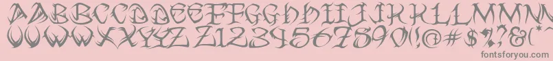 VtcTribalRegular Font – Gray Fonts on Pink Background