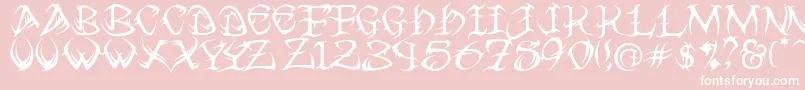 VtcTribalRegular-Schriftart – Weiße Schriften auf rosa Hintergrund