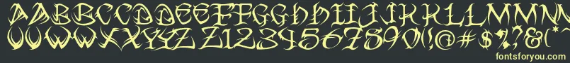 VtcTribalRegular Font – Yellow Fonts on Black Background