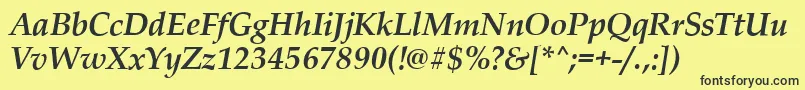 PalladioBolditalic Font – Black Fonts on Yellow Background