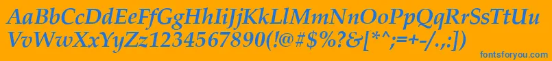 PalladioBolditalic Font – Blue Fonts on Orange Background