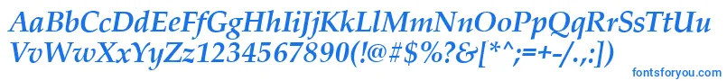 Czcionka PalladioBolditalic – niebieskie czcionki