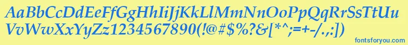 PalladioBolditalic Font – Blue Fonts on Yellow Background