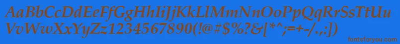 Czcionka PalladioBolditalic – brązowe czcionki na niebieskim tle