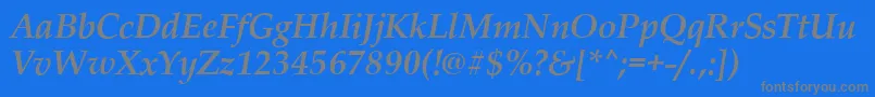 PalladioBolditalic Font – Gray Fonts on Blue Background
