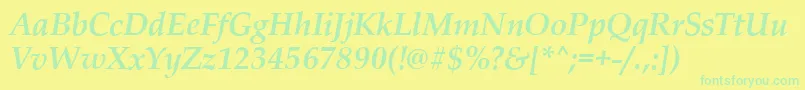 PalladioBolditalic Font – Green Fonts on Yellow Background