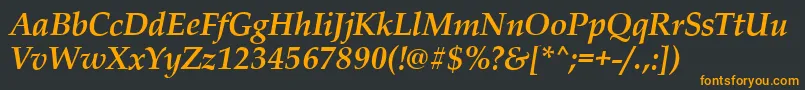 Шрифт PalladioBolditalic – оранжевые шрифты на чёрном фоне