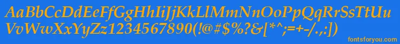 PalladioBolditalic Font – Orange Fonts on Blue Background