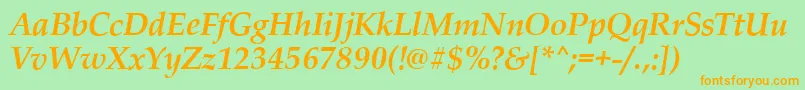 PalladioBolditalic Font – Orange Fonts on Green Background