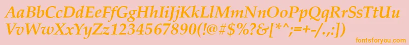 fuente PalladioBolditalic – Fuentes Naranjas Sobre Fondo Rosa