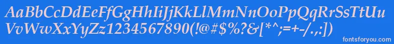 PalladioBolditalic Font – Pink Fonts on Blue Background