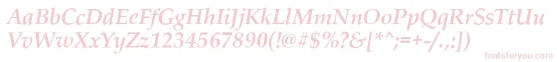 フォントPalladioBolditalic – 白い背景にピンクのフォント