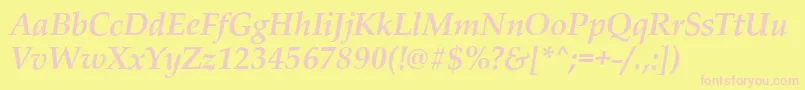 PalladioBolditalic Font – Pink Fonts on Yellow Background