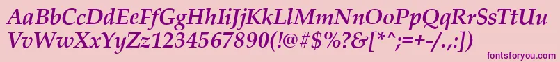 Шрифт PalladioBolditalic – фиолетовые шрифты на розовом фоне