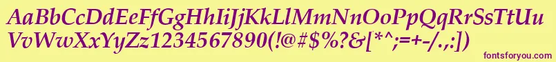 Lisätietoja PalladioBolditalic-fontista PalladioBolditalic-fontti – violetit fontit keltaisella taustalla