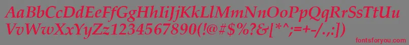 フォントPalladioBolditalic – 赤い文字の灰色の背景