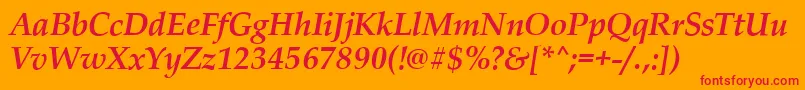 PalladioBolditalic Font – Red Fonts on Orange Background