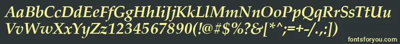PalladioBolditalic Font – Yellow Fonts on Black Background