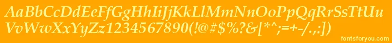 PalladioBolditalic Font – Yellow Fonts on Orange Background