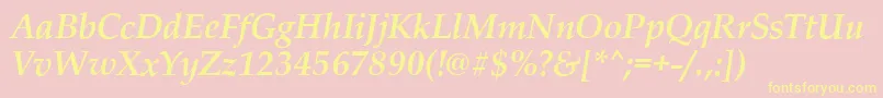 Шрифт PalladioBolditalic – жёлтые шрифты на розовом фоне