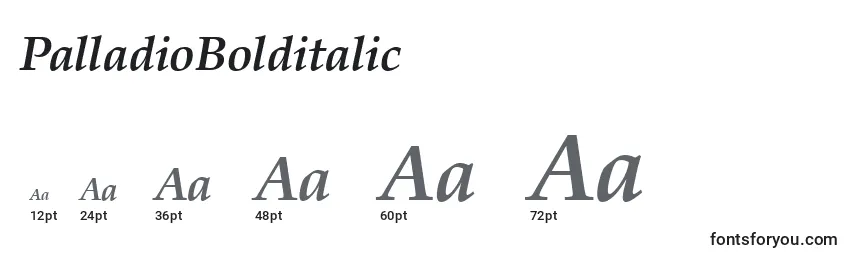 Размеры шрифта PalladioBolditalic