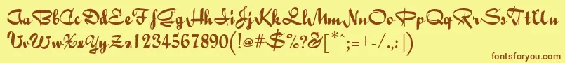Bailey Font – Brown Fonts on Yellow Background