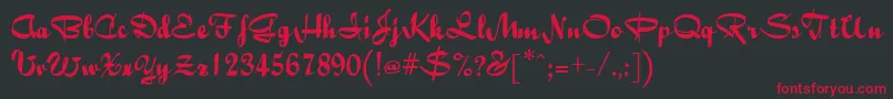 Bailey Font – Red Fonts on Black Background