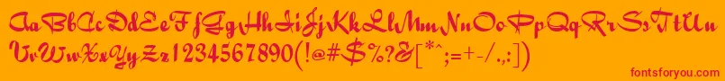 Bailey Font – Red Fonts on Orange Background