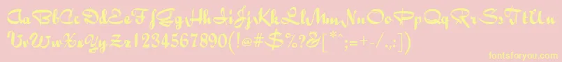 Bailey-Schriftart – Gelbe Schriften auf rosa Hintergrund