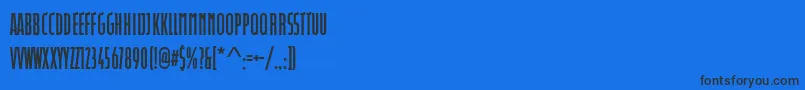 フォントDurangoCompressedBold – 黒い文字の青い背景