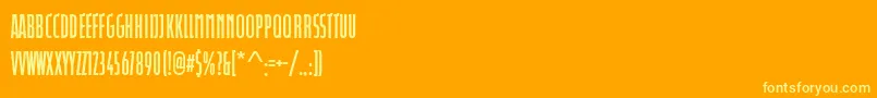 DurangoCompressedBold Font – Yellow Fonts on Orange Background