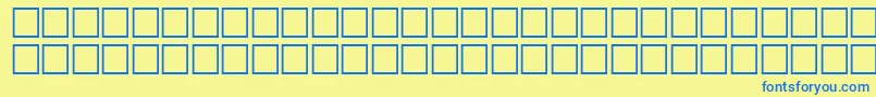フォントMcsHor4SUBite2000 – 青い文字が黄色の背景にあります。