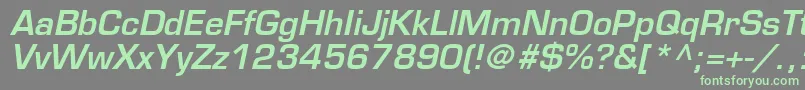EurostileLtDemiOblique Font – Green Fonts on Gray Background