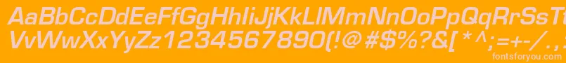 EurostileLtDemiOblique Font – Pink Fonts on Orange Background