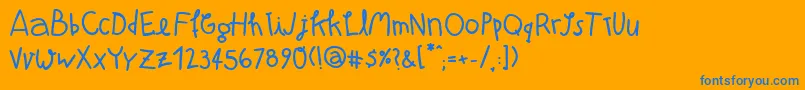 フォントAtmanBold – オレンジの背景に青い文字