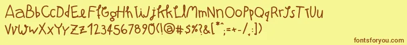 AtmanBold Font – Brown Fonts on Yellow Background
