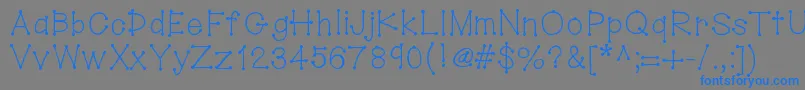 Hellodotstick Font – Blue Fonts on Gray Background