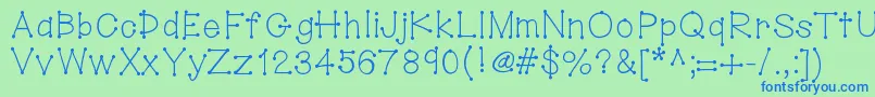 Hellodotstick Font – Blue Fonts on Green Background