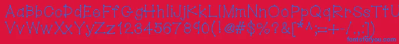 Hellodotstick Font – Blue Fonts on Red Background