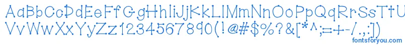 Hellodotstick Font – Blue Fonts on White Background