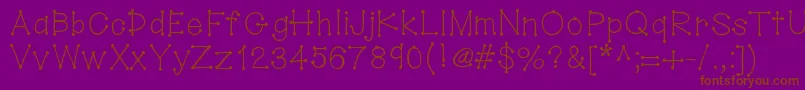 Подробнее о шрифте Hellodotstick Шрифт Hellodotstick – коричневые шрифты на фиолетовом фоне