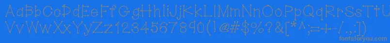 Hellodotstick Font – Gray Fonts on Blue Background